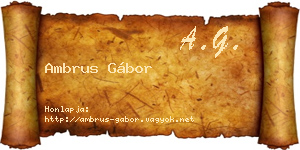 Ambrus Gábor névjegykártya
