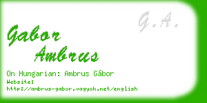 gabor ambrus business card